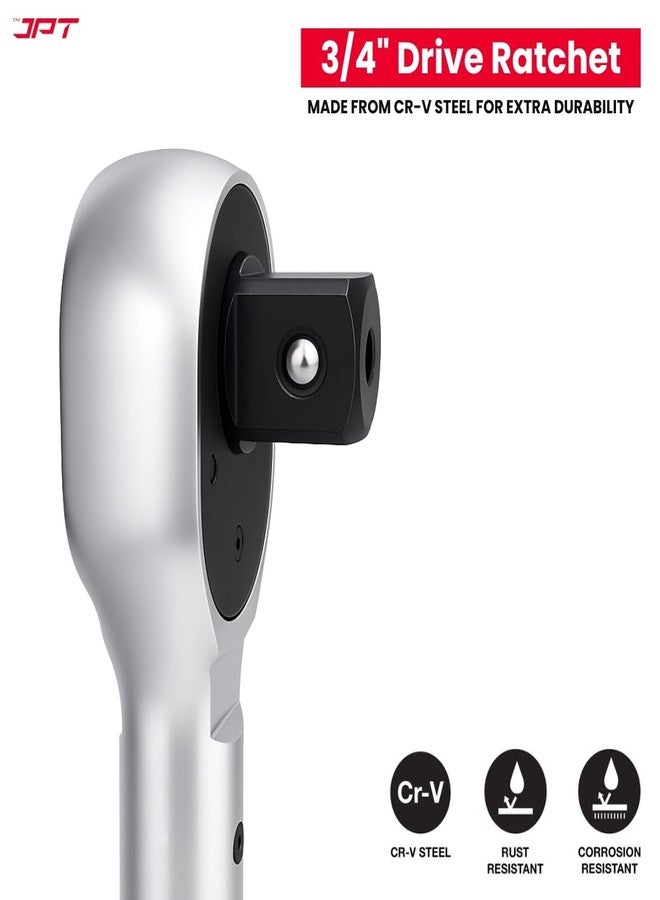 JPT مقبض/مفتاح ربط JPT شديد التحمل مقاس 3/4 بوصة | سقاطة قابلة للعكس بـ 24 سنًا | مصنوع من فولاذ الكروم والفاناديوم | مقبض سقاطة سريع الفك للصيانة الصناعية، وإصلاح السيارات، والدراجات النارية - Image 5